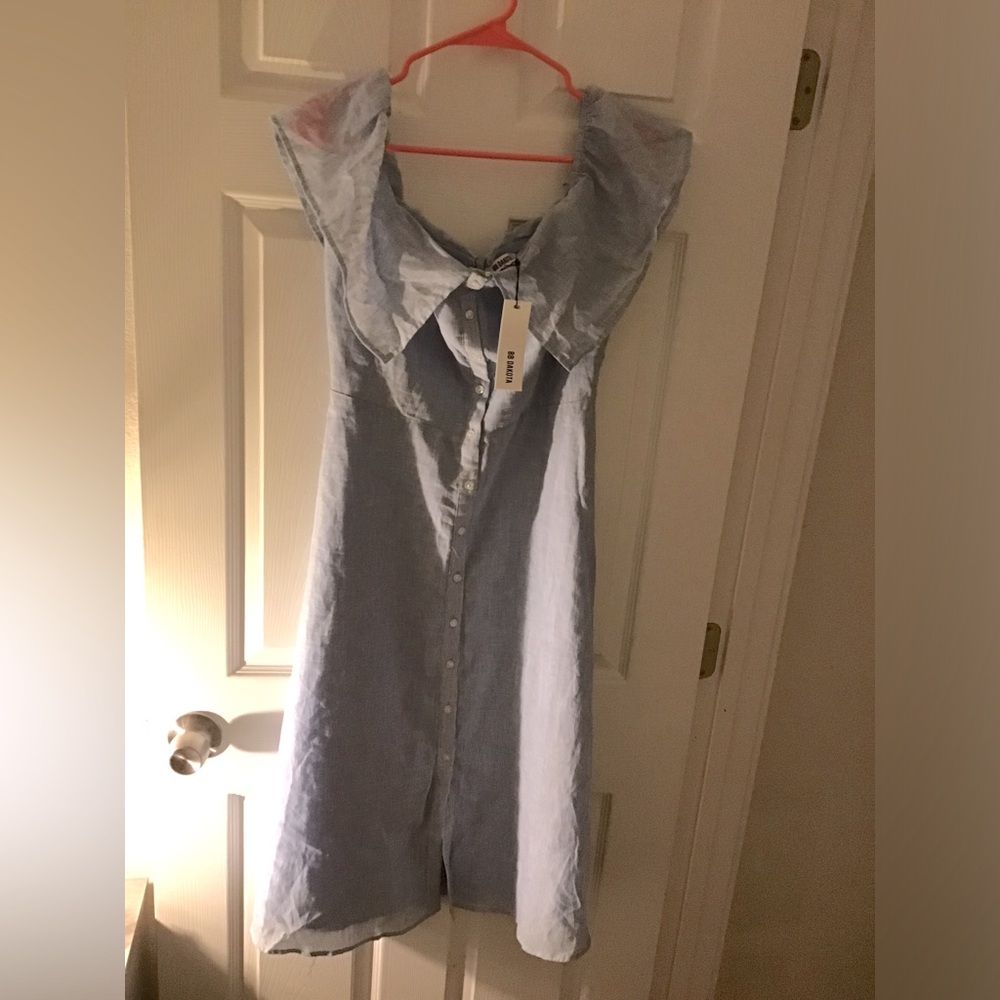 🔥BB Dakota linen blue dress 🔥NWT